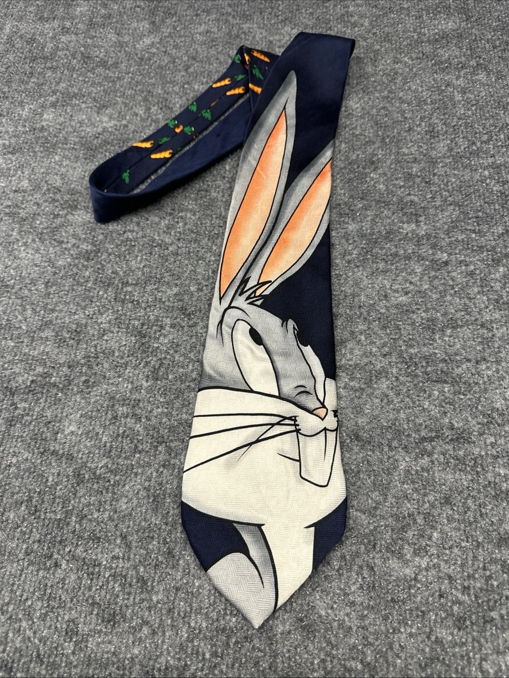 Vintage Warner Bros. Navy Bugs Bunny Ear Graphic Tie